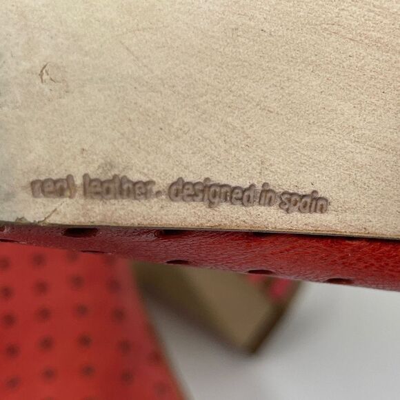 Gold Button Women's Heeled Ankle Zip Booties Real Leather Red Size EU 37 - Picture 9 of 12